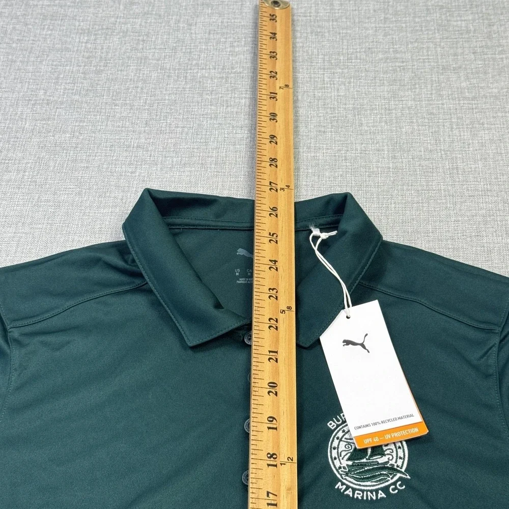 Puma Golf Polo Shirt Burnt Store Marina‎ Womens Medium Green Short Sleeve